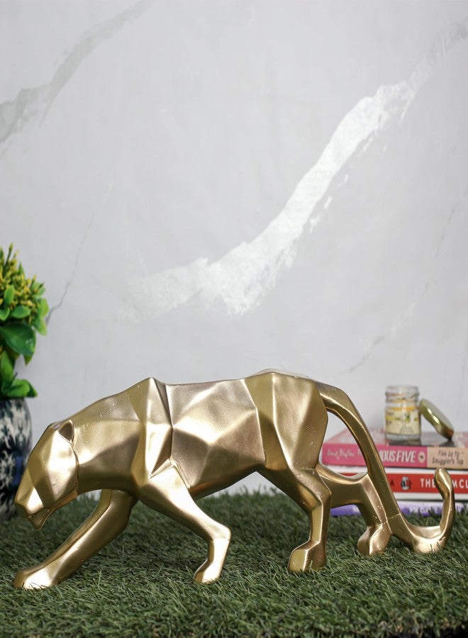 AABCO Polyresin Statue Panther, Golden, 10 inch, for Home & Office Decor, Gifting Showpiece (Gold) - Image 1